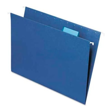Smead Smead Hanging File Folders, 1/5 Tab, 11 Point Stock, Letter, Navy, 25/Box 64057